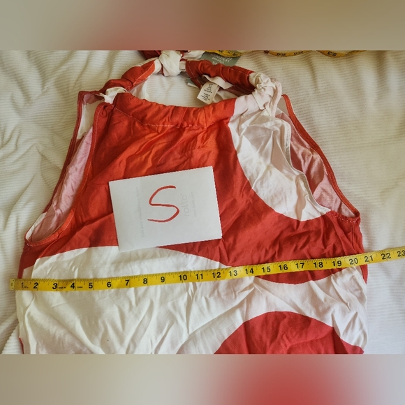 H&M Voluminous maxi dress back tie red/orange/white watermarks NO LOW BALLING!! - Picture 11 of 12